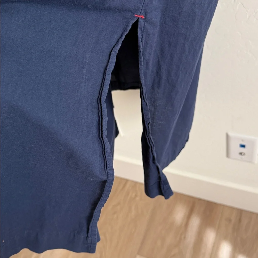 xirena mandarin collar V neck tunic dress navy Sz XS - Picture 6 of 11